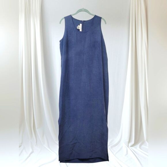 Saks Fifth Avenue Dresses & Skirts - NANCY HELLER For Saks Fifth Avenue Blue Silk Sleeveless Sheath Maxi Dress, M